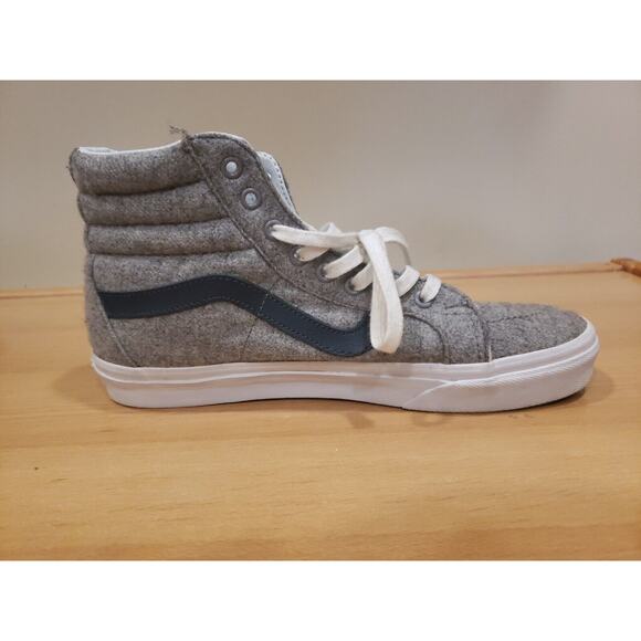 Vans Sk8-Hi Reissue Varsity Skateboarding Shoes Sz 9 men 10.5 women Grey - Picture 7 of 12